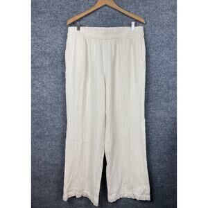 Wonderly Women's XL Cotton Gauze Wide Leg Pants Cream